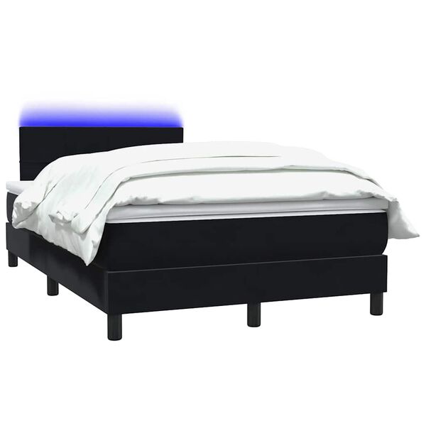 vidaXL &Kappa;&rho;&epsilon;&beta;ά&tau;&iota; Boxspring &mu;&epsilon; &Sigma;&tau;&rho;ώ&mu;&alpha; & LED &Mu;&alpha;ύ&rho;&omicron; 120x220 cm &Beta;&epsilon;&lambda;&omicron;ύ&delta;&iota;&nu;&omicron;