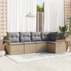 vidaXL Σετ Καναπέ Κήπου 5 pcs 242.5 x 132.5 x 85 εκ. Πολυ ράταν