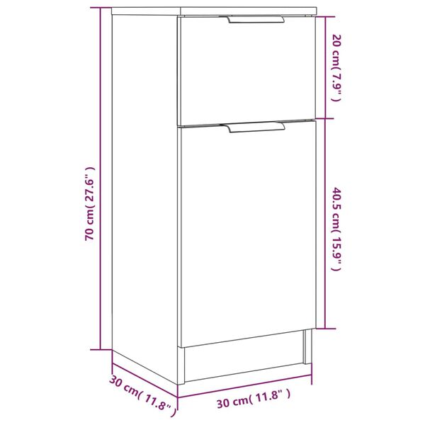 vidaXL Ντουλάπια 2 τεμ. Λευκά 30 x 30 x 70 εκ. από Επεξεργασμένο Ξύλο