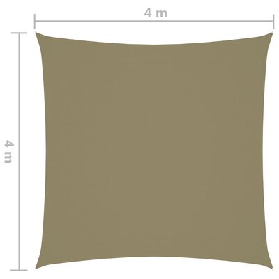 vidaXL Πανί Σκίασης Τετράγωνο Μπεζ 4 x 4 μ. από Ύφασμα Oxford