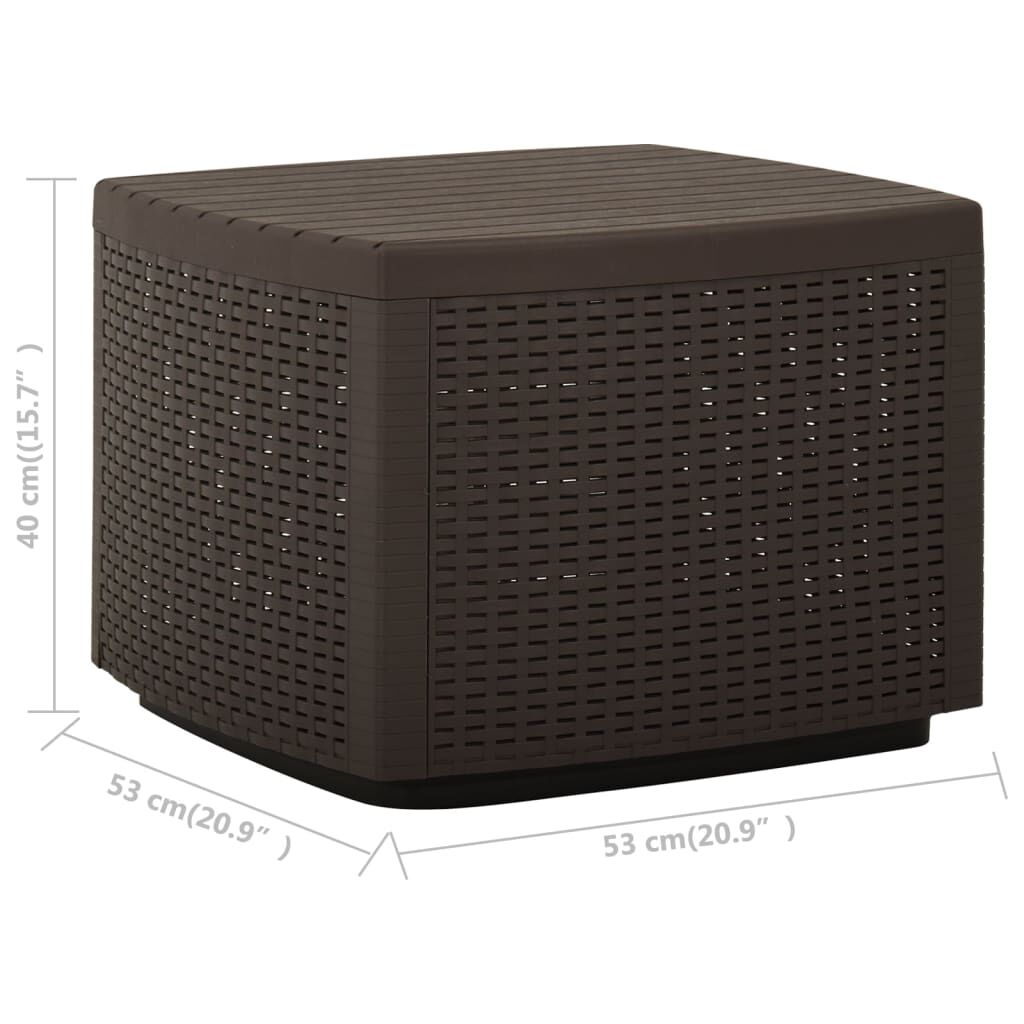 vidaXL Τραπέζι Κήπου Μόκα 53 x 53 x 40 εκ. Πλαστικό
