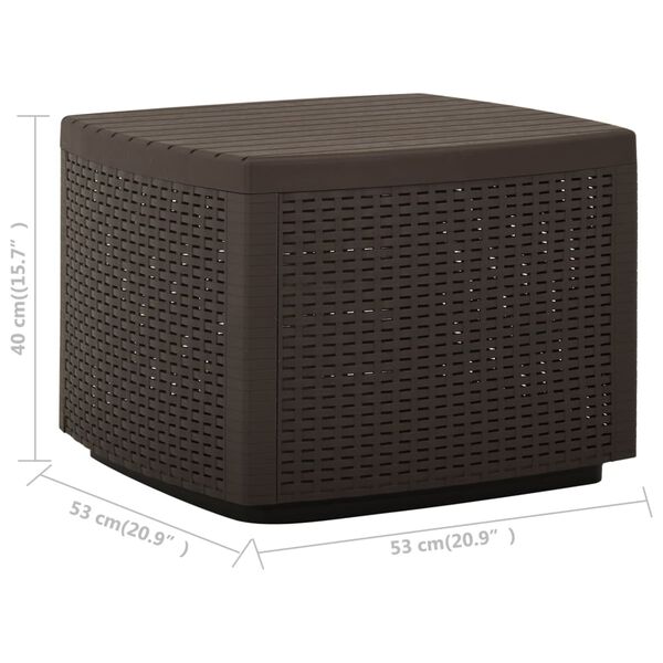 vidaXL Τραπέζι Κήπου Μόκα 53 x 53 x 40 εκ. Πλαστικό