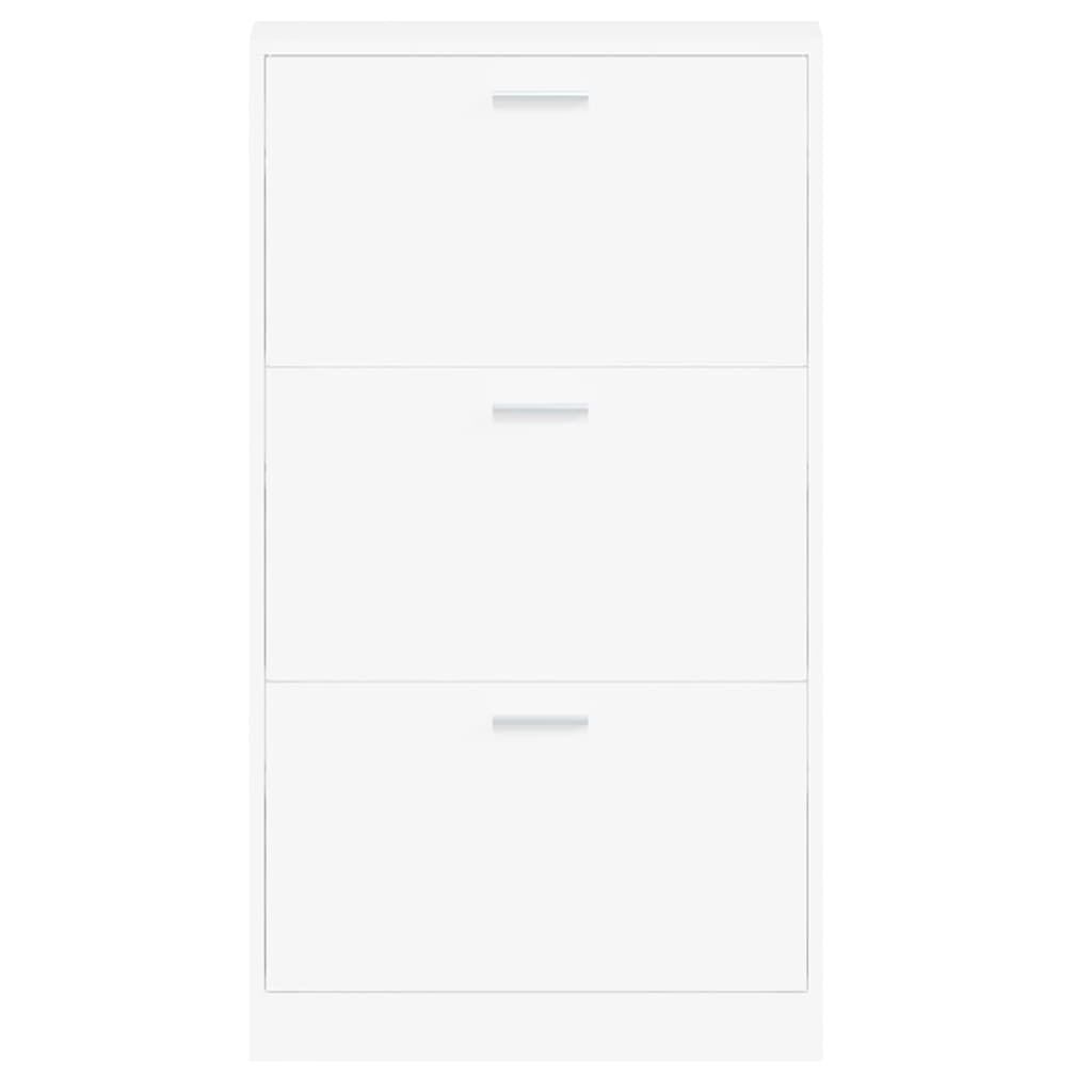 vidaXL Παπουτσοθήκη Λευκή 59x17x108 εκ. από Επεξεργασμένο Ξύλο