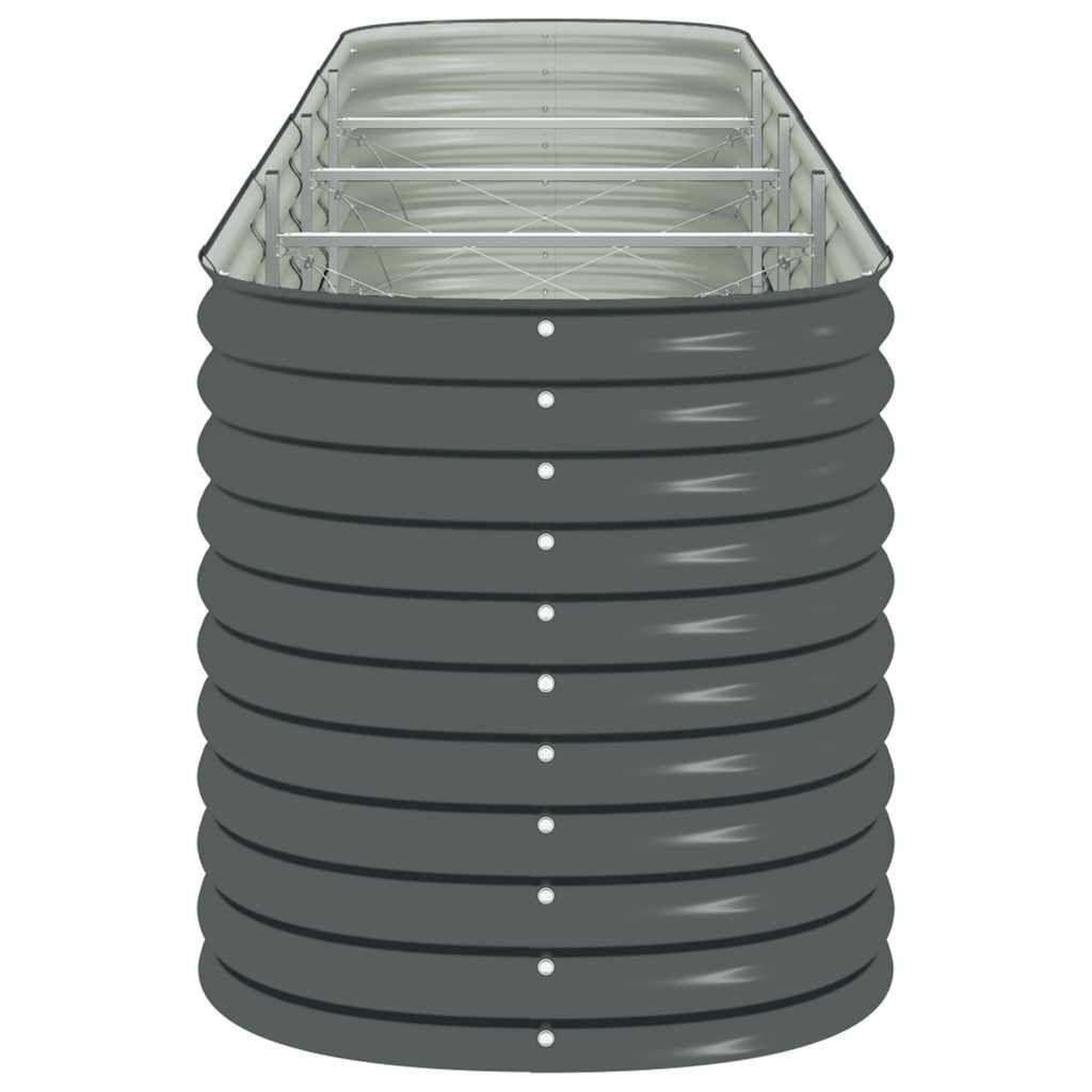 vidaXL Ζαρντινιέρα Υπερυψωμένη Γκρι 400x80x81 εκ. Γαλβανισμ. Χάλυβας