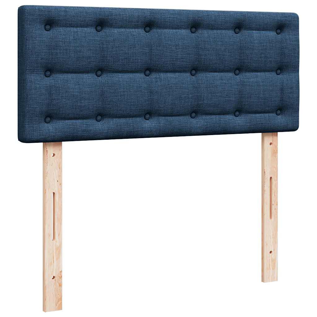 vidaXL Οθωμανικό κρεβάτι με στρώμα μπλε 120x200cm ύφασμα