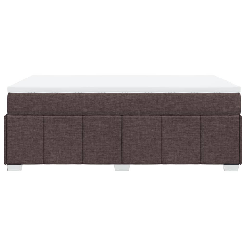 vidaXL Κρεβάτι Boxspring με Στρώμα Σκούρο Καφέ 120x190 εκ Υφασμάτινο
