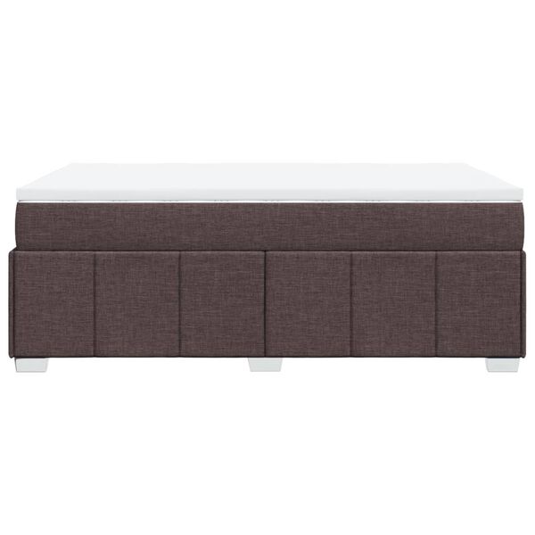 vidaXL Κρεβάτι Boxspring με Στρώμα Σκούρο Καφέ 120x190 εκ Υφασμάτινο