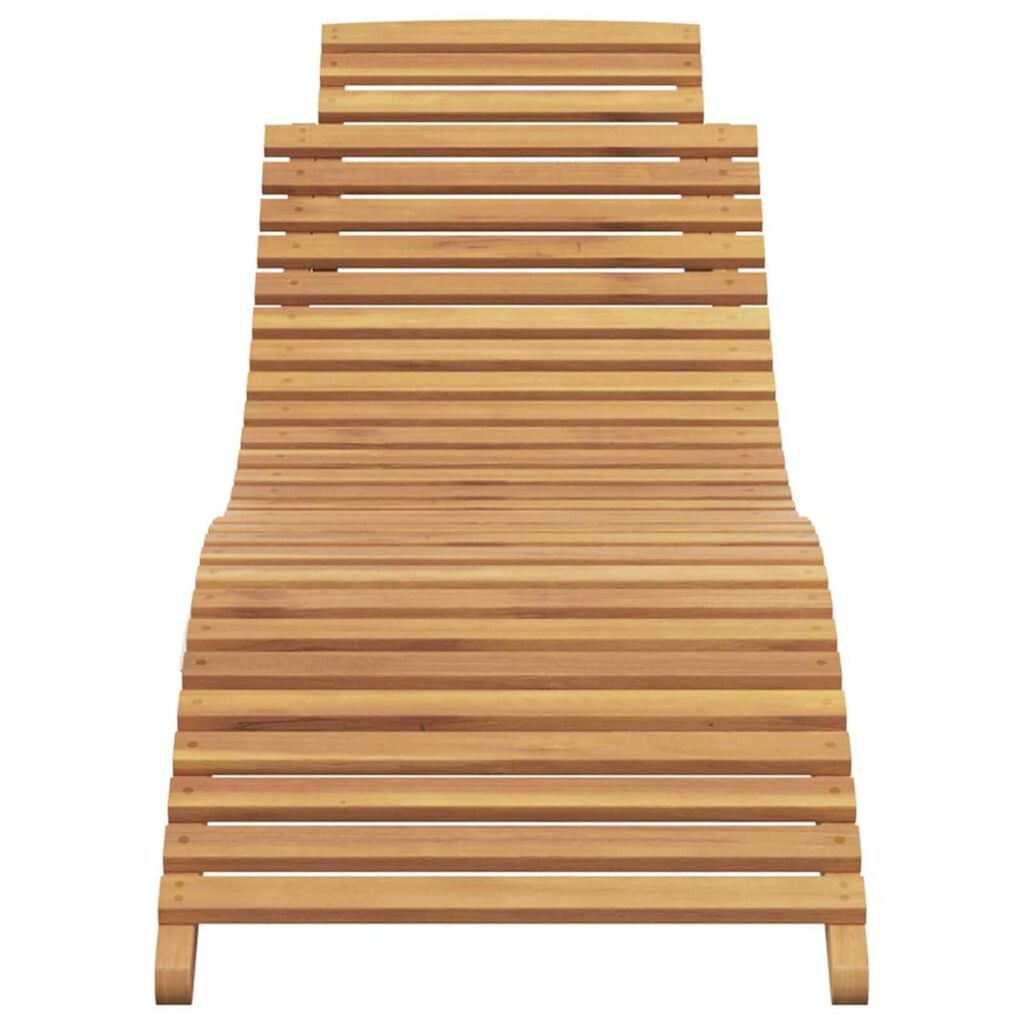 vidaXL Ξαπλώστρα Καφέ 184 x 55 x 59 εκ Στερεό Ξύλο Τίκ