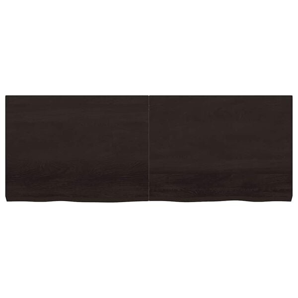 vidaXL Ράφι Τοίχου Σκούρο Καφέ 160x60x(2-6) εκ. Επεξ. Μασίφ Ξύλο Δρυός