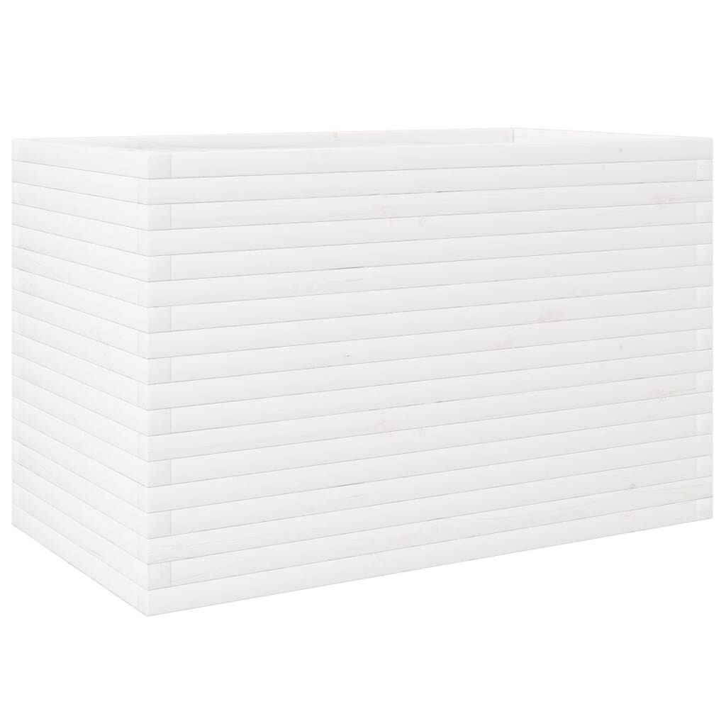 vidaXL Ζαρντινιέρα Κήπου Λευκή 110x60x68,5 εκ. από Μασίφ Ξύλο Πεύκου
