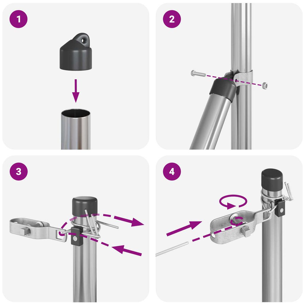 vidaXL Πό posts φράχτη 13 pcs Ασημί Ø32mm 150 εκ Γαλβανισμένος χάλυβας