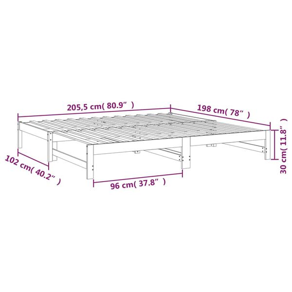 vidaXL Καναπές Κρεβάτι Συρόμενος Λευκός 2x(100x200) εκ. Μασίφ Πεύκο