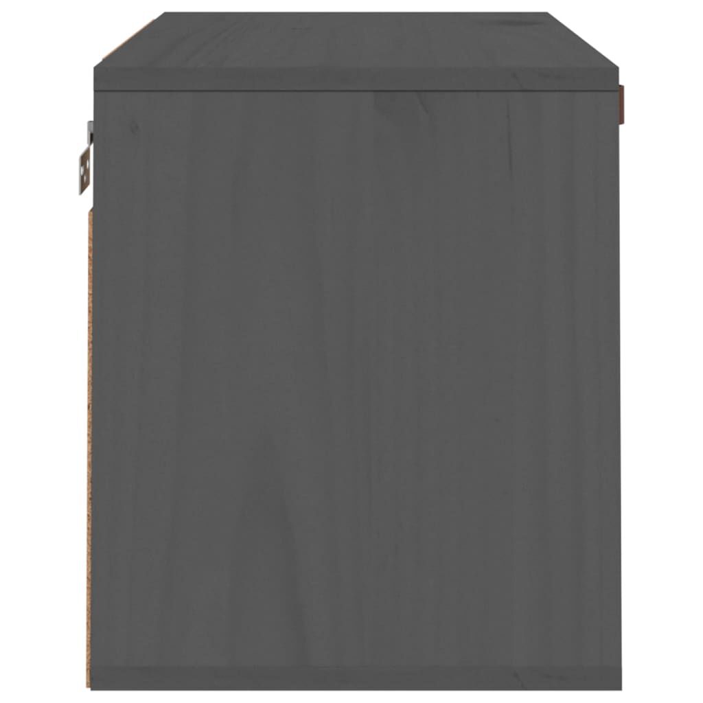 vidaXL Ντουλάπι Τοίχου Γκρι 60x30x35 εκ. από Μασίφ Ξύλο Πεύκου