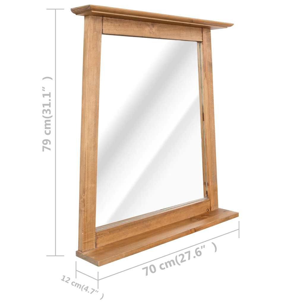vidaXL Καθρέφτης Μπάνιου 70 x 12 x 79 εκ. από Μασίφ Ξύλο Πεύκου