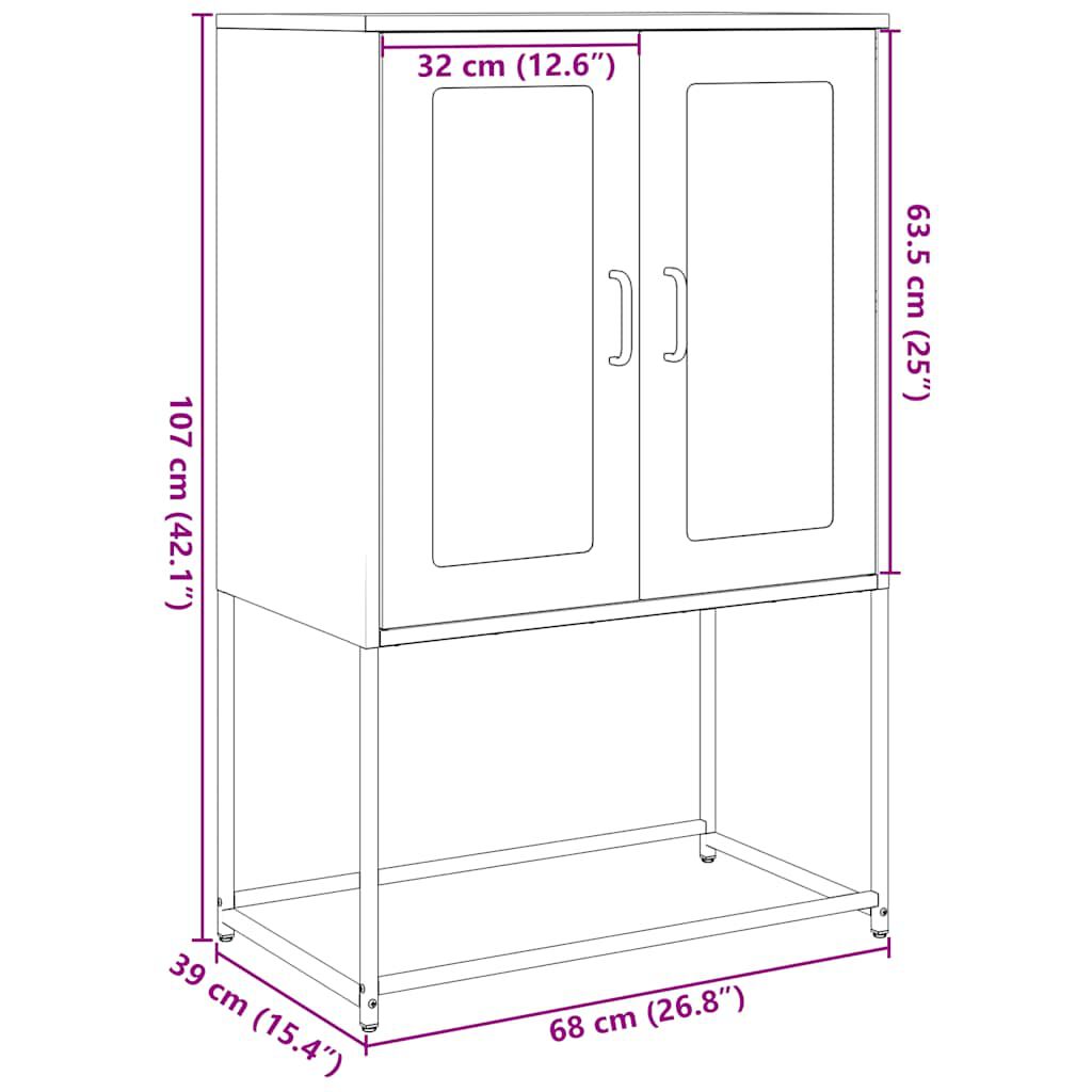 vidaXL Highboard Ελαιοπράσινο 68x39x107 cm Ατσάλι