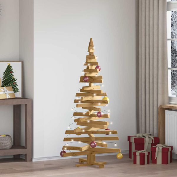 vidaXL Χριστουγεννιάτικα Δέντρα με βάση Καφέ 150 cm Μασίφ ξύλο πεύκου