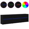 vidaXL Ντουλάπι TV Μαύρο 182 x 34 x 50 εκ