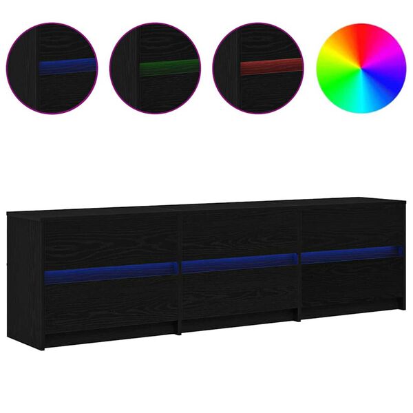 vidaXL Ντουλάπι TV Μαύρο 182 x 34 x 50 εκ