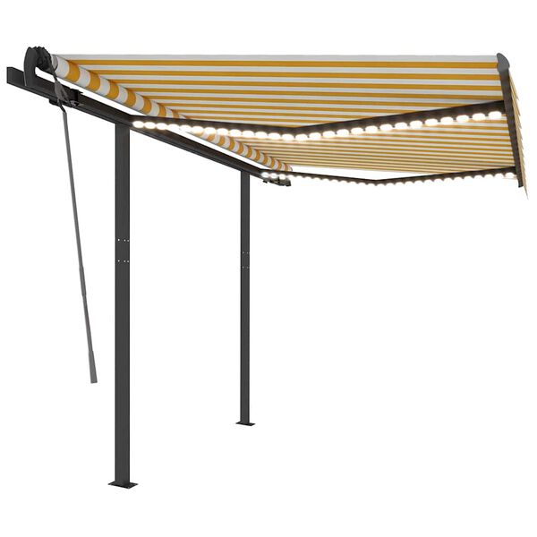 vidaXL &Tau;έ&nu;&tau;&alpha; &Sigma;&upsilon;&rho;ό&mu;&epsilon;&nu;&eta; &Chi;&epsilon;&iota;&rho;&omicron;&kappa;ί&nu;&eta;&tau;&eta; &mu;&epsilon; LED &Kappa;ί&tau;&rho;&iota;&nu;&omicron; / &Lambda;&epsilon;&upsilon;&kappa;ό 3,5x2,5 &mu;.