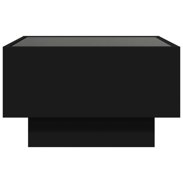 vidaXL Τραπεζάκι Σαλονιού με LED Μαύρο 50x50x30 εκ. Επεξεργασμένο Ξύλο