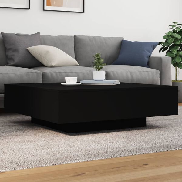 vidaXL Τραπεζάκι Σαλονιού Μαύρο 100x100x31 εκ. από Επεξεργασμένο Ξύλο