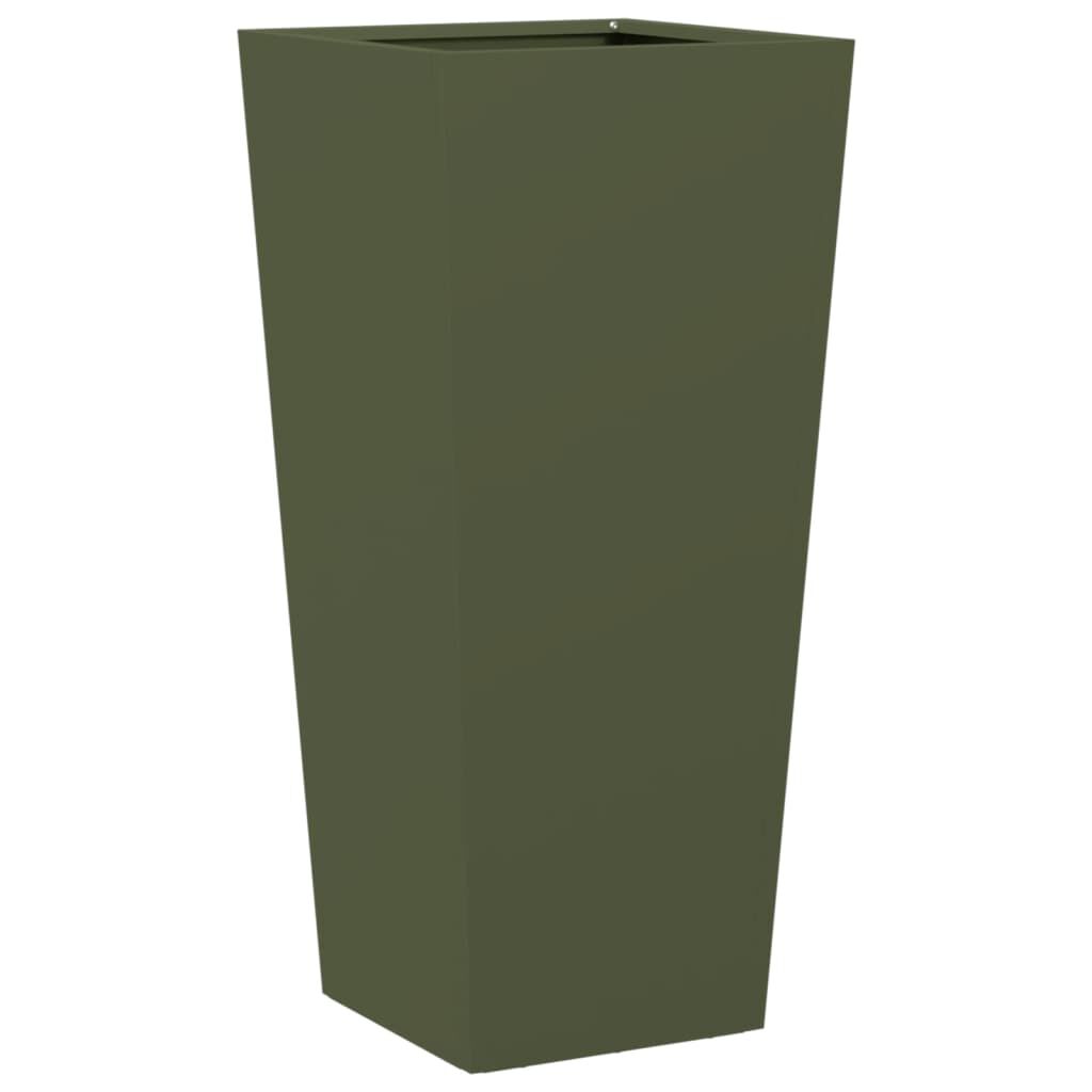 vidaXL Ζαρντινιέρες Κήπου 2 τεμ. Λαδί 35x35x75 εκ. από Ατσάλι