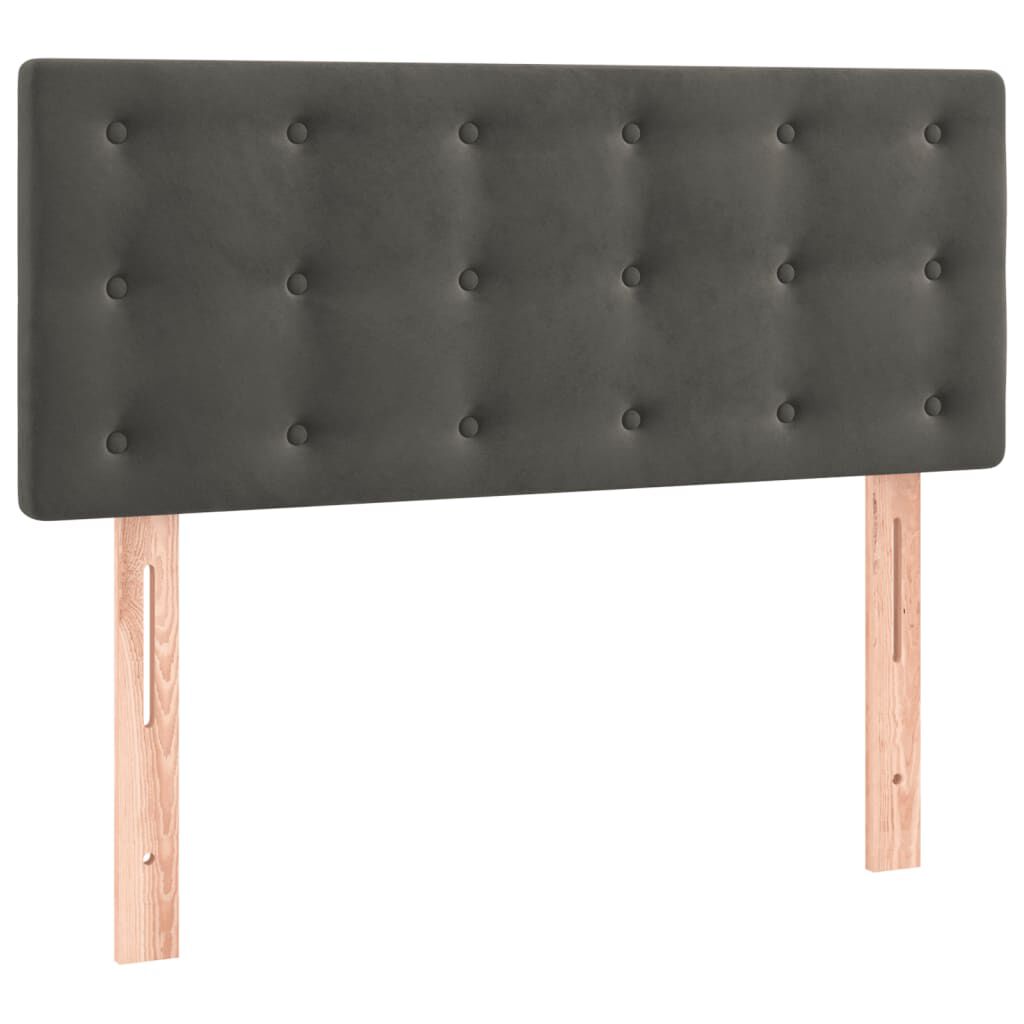vidaXL Κρεβάτι Boxspring με Στρώμα Σκούρο Γκρι 80x200 εκ. Βελούδινο