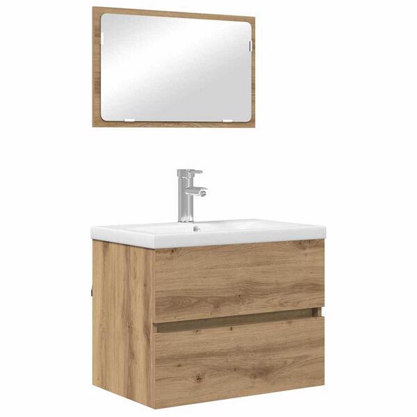 vidaXL Σετ Επίπλων Μπάνιου 3 pcs Μαύρη δρυς 60 x 38.5 x 45 cm
