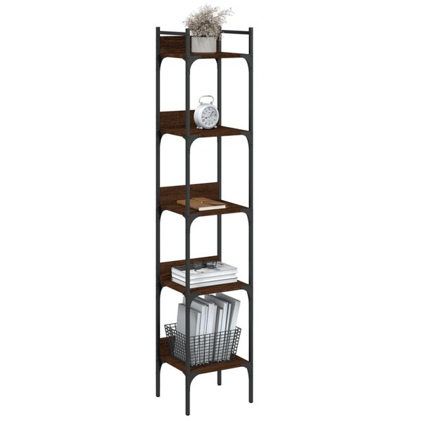 vidaXL Βιβλιοθήκη 5 Επιπέδων Καφέ Δρυς 35x30x174 εκ. Επεξεργ. Ξύλο