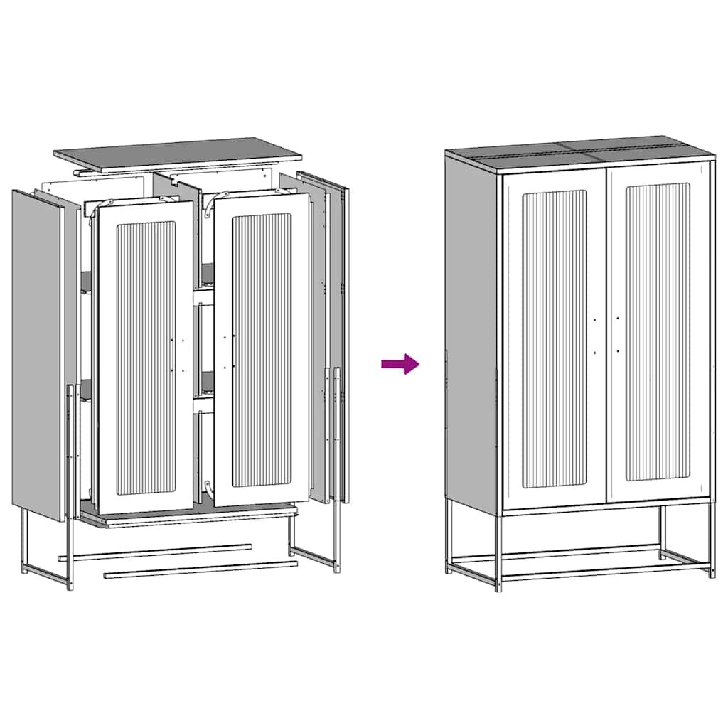 vidaXL Highboard Ροζ 68x39x123 cm Ατσάλι