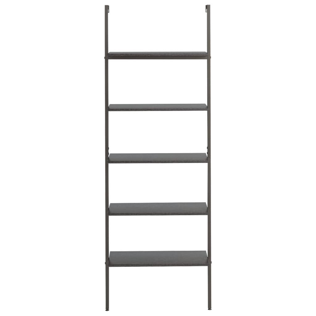 vidaXL Ραφιέρα Κεκλιμένη 5 Επιπέδων Μαύρη 64x35x185 εκ.