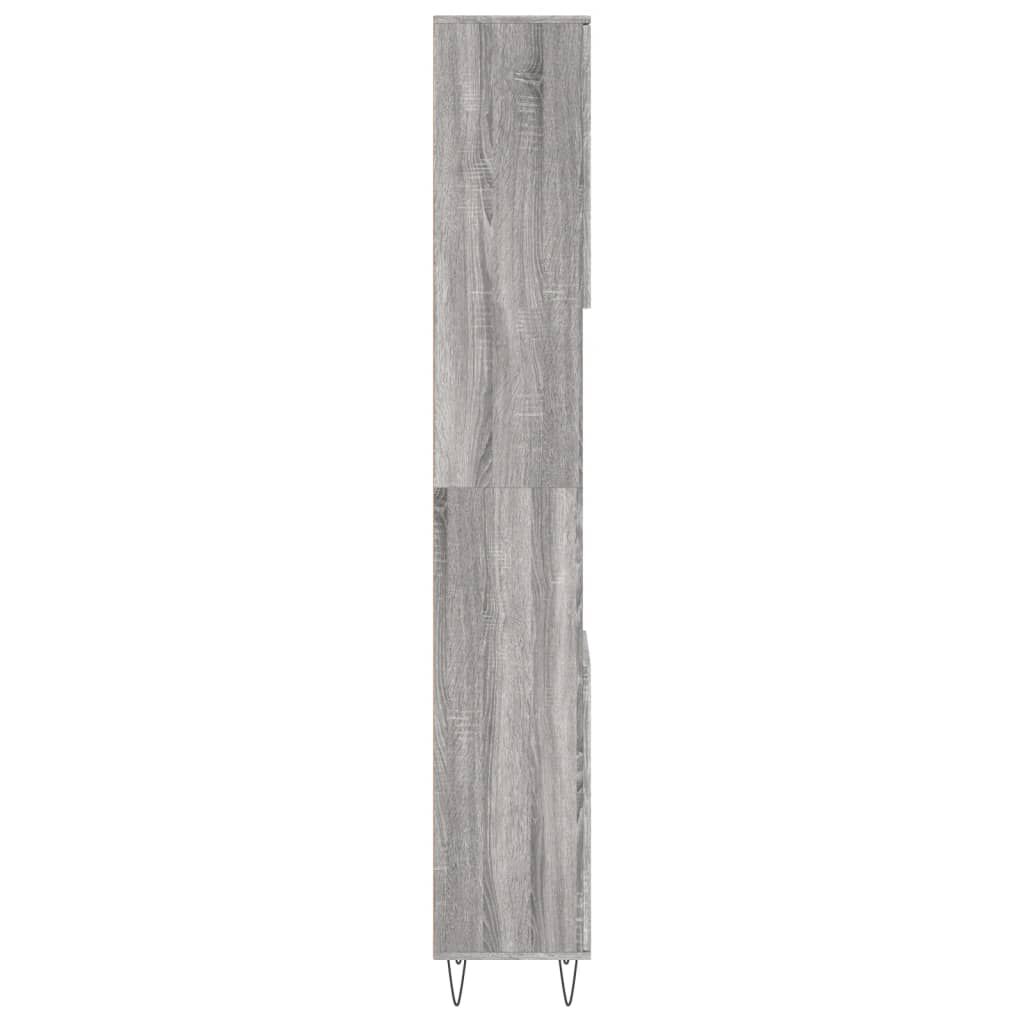 vidaXL Ντουλάπι Μπάνιου Γκρι Sonoma 30x30x190 εκ. Επεξεργασμένο Ξύλο