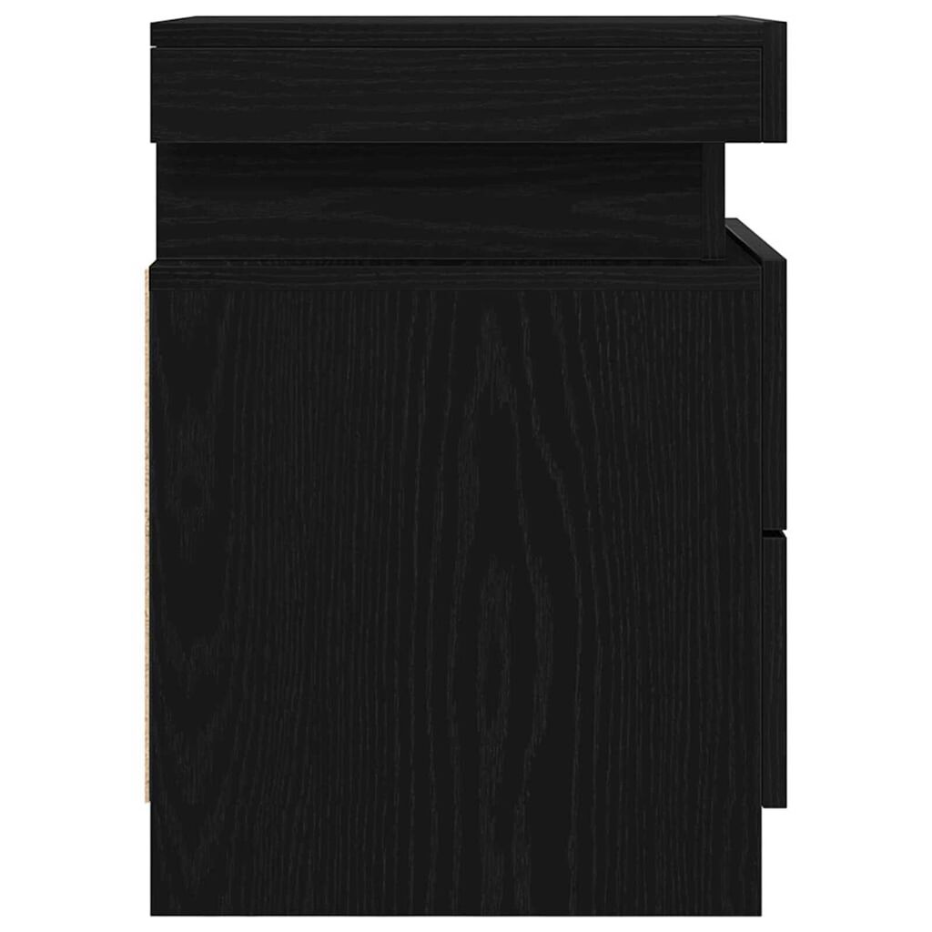 vidaXL Κομοδίνο Μαύρη δρυς 35 x 39 x 55 εκ. Επεξεργασμένο ξύλο