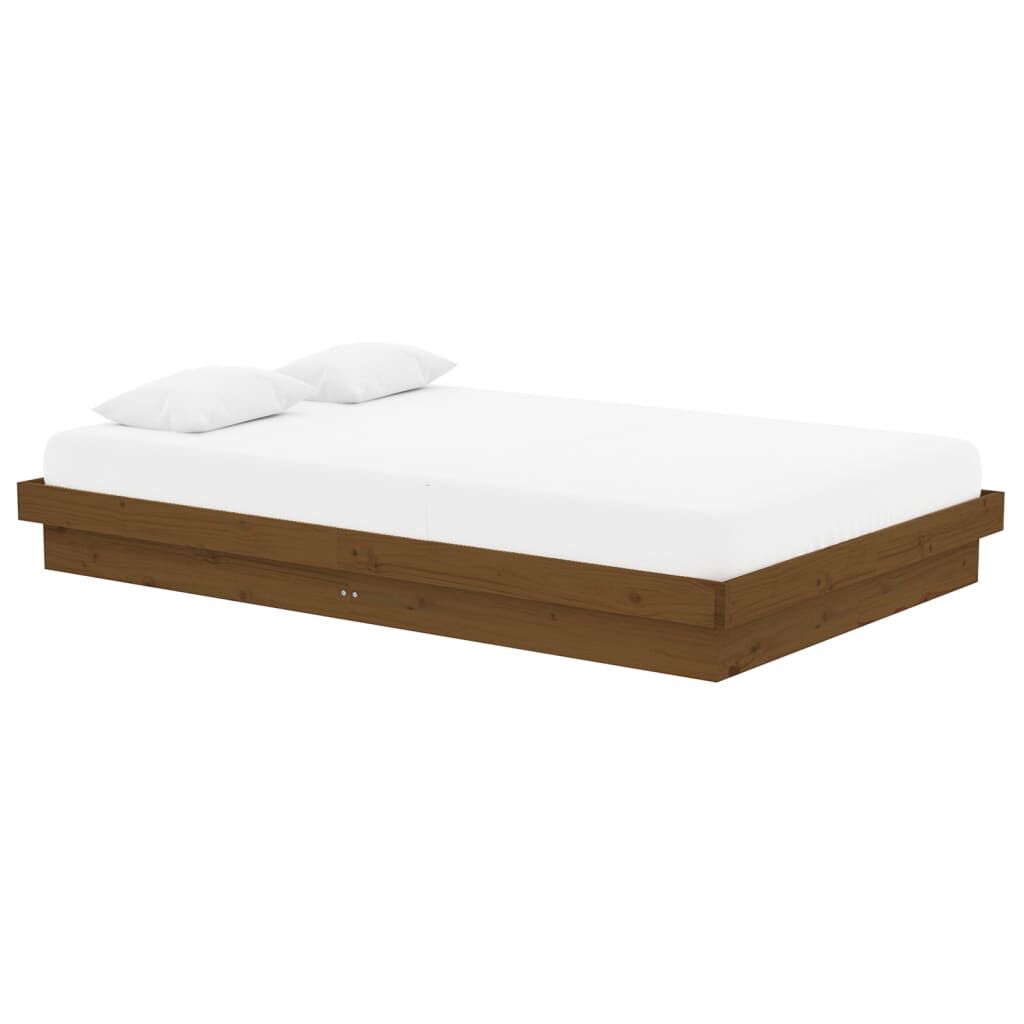vidaXL Πλαίσιο Κρεβατιού Μελί 120x190 εκ. Μασίφ Ξύλο Small Double