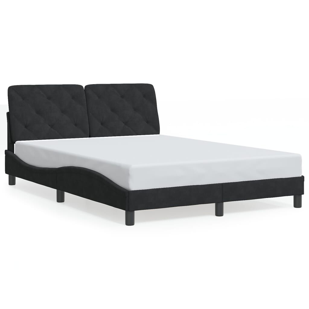 vidaXL Σκελετός Κρεβατιού Χωρίς Στρώμα Μαύρο 120x200 εκ. Βελούδινο