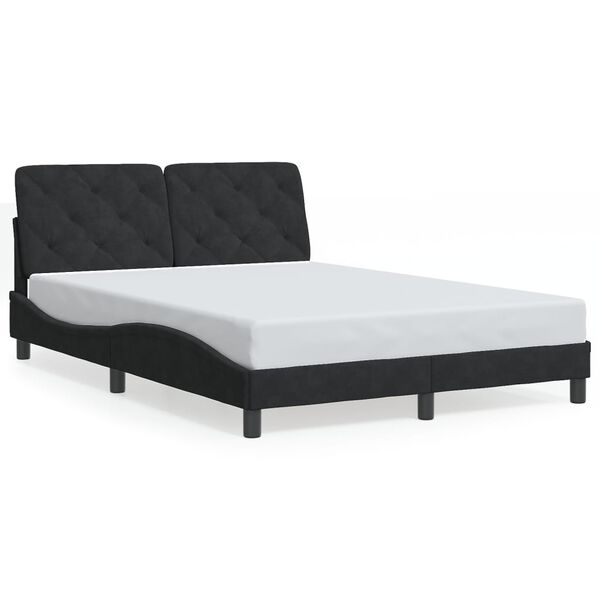 vidaXL Σκελετός Κρεβατιού Χωρίς Στρώμα Μαύρο 120x200 εκ. Βελούδινο