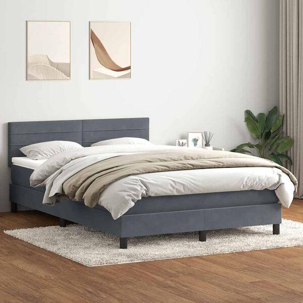 vidaXL &Kappa;&rho;&epsilon;&beta;ά&tau;&iota; Boxspring &mu;&epsilon; &Sigma;&tau;&rho;ώ&mu;&alpha; &Sigma;&kappa;&omicron;ύ&rho;&omicron; &Gamma;&kappa;&rho;&iota; 140x210 &epsilon;&kappa;. &Beta;&epsilon;&lambda;&omicron;ύ&delta;&iota;&nu;&omicron;