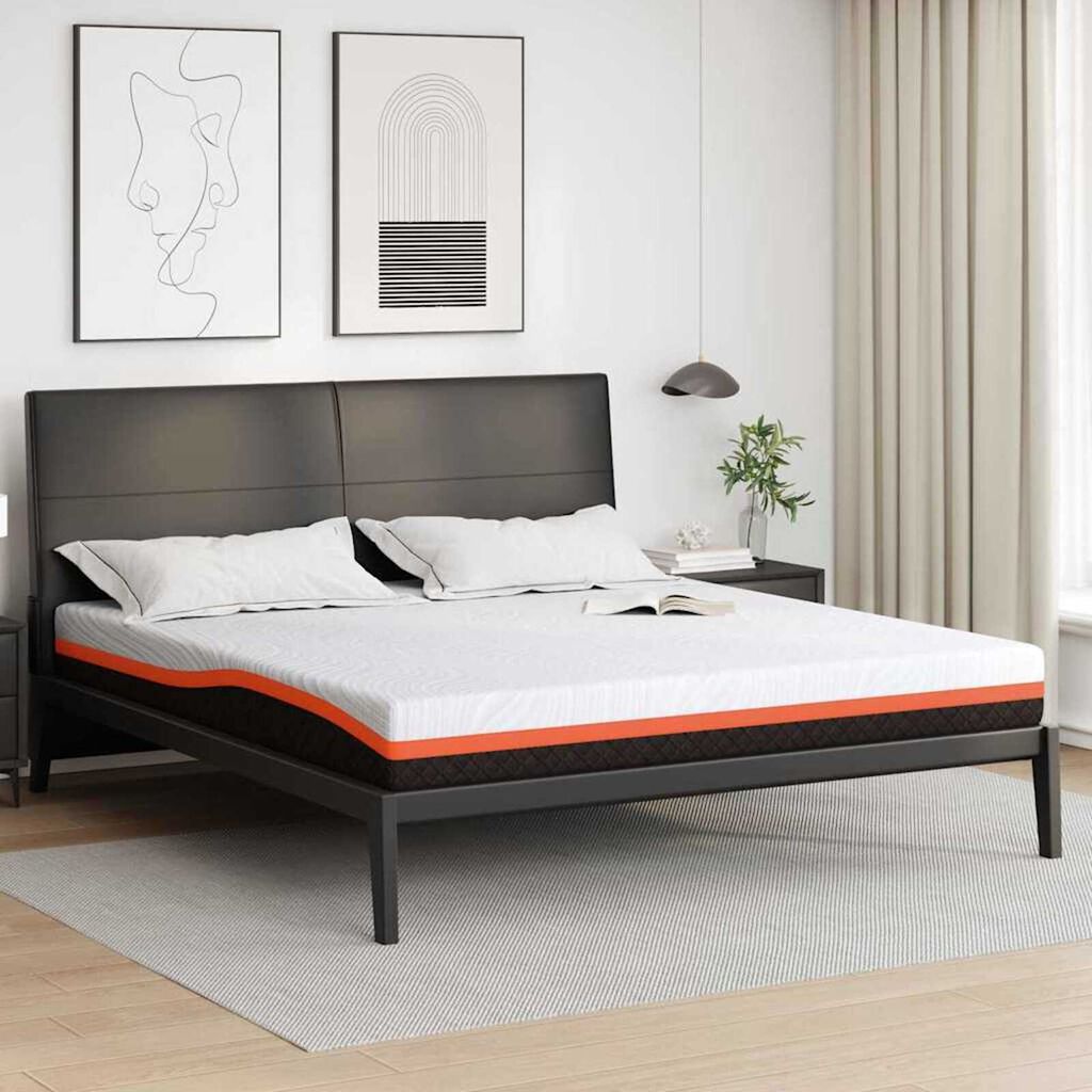 vidaXL Στρώμα Λευκό, Γκρι 200 x 200 cm Pěna