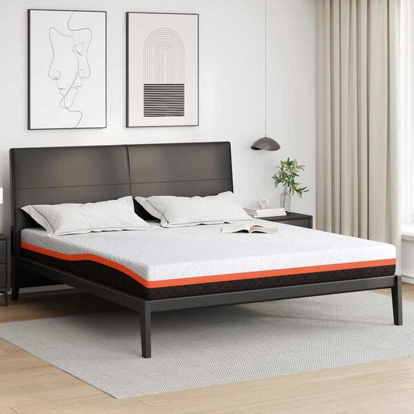 vidaXL Στρώμα Λευκό, Γκρι 200 x 200 cm Pěna