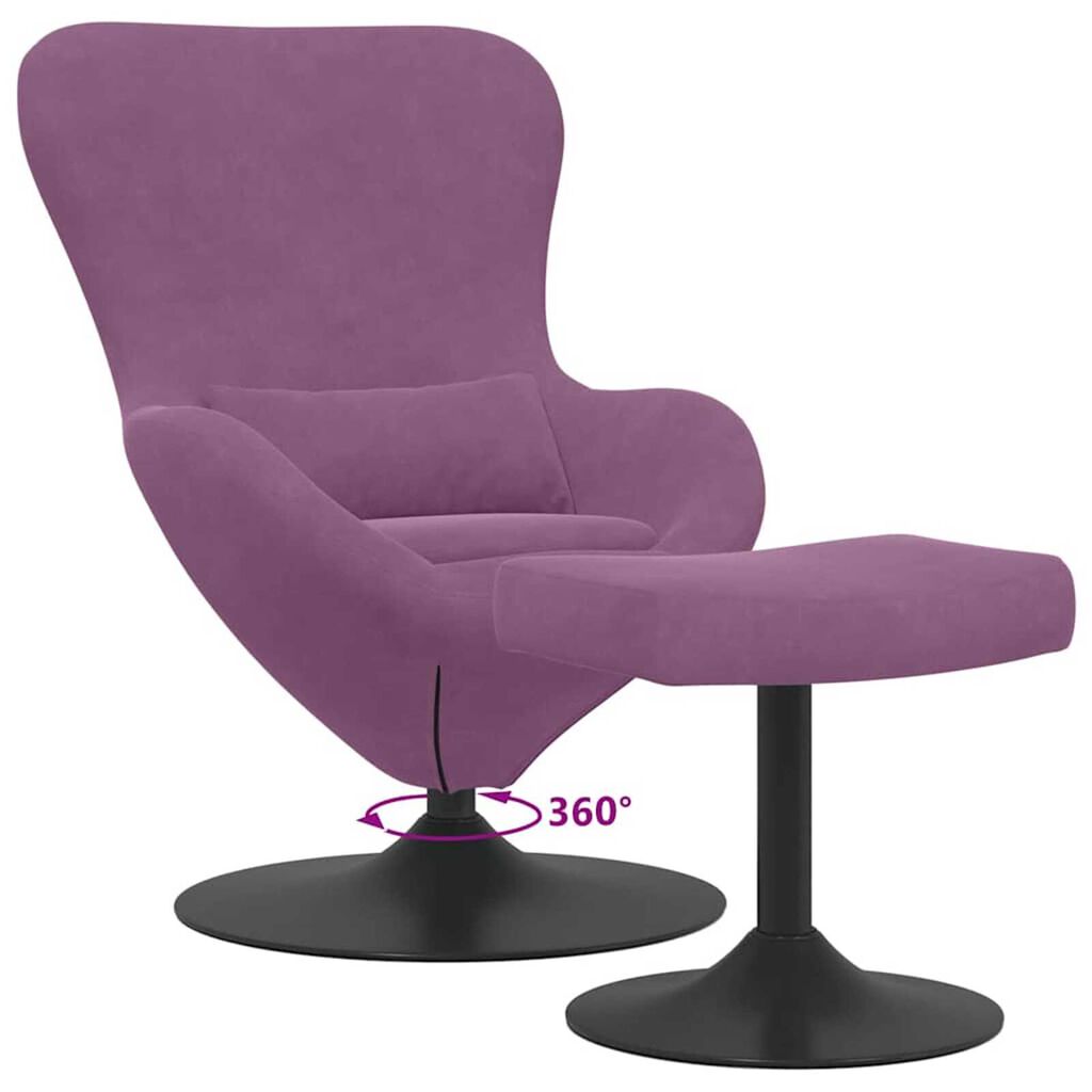 vidaXL Κάθισμα-αυγό 2 pcs Μοβ 63 x 73 x 90 εκ Βελούδο
