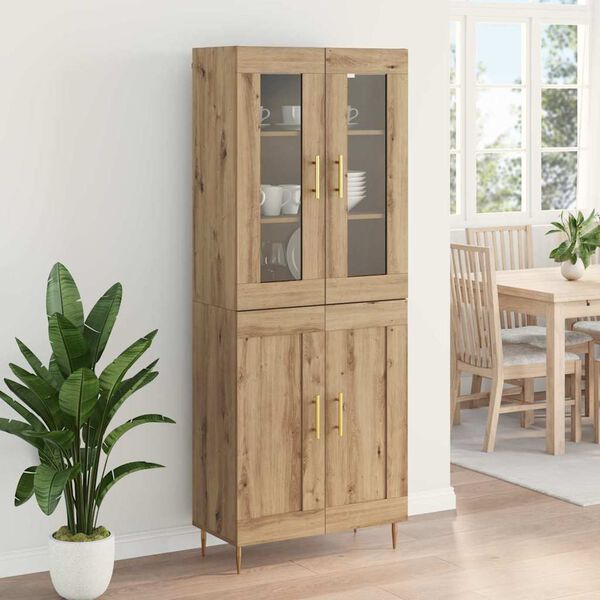 vidaXL Highboard 2 pcs Artisan Oak &Epsilon;&pi;&epsilon;&xi;&epsilon;&rho;&gamma;&alpha;&sigma;&mu;έ&nu;&omicron; &xi;ύ&lambda;&omicron;