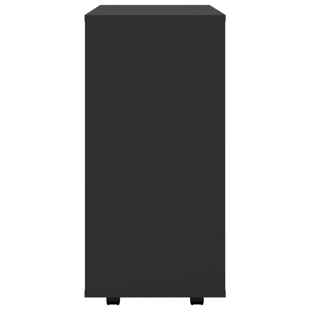 vidaXL Ντουλάπι Τροχήλατο Μαύρο 60 x 35 x 75 εκ. από Επεξ. Ξύλο