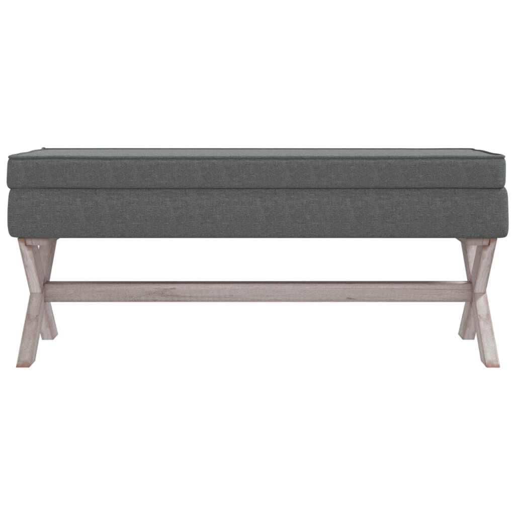 vidaXL Σκαμπό Αποθήκευσης Σκούρο Γκρι 110 x 45 x 49 εκ. Υφασμάτινο