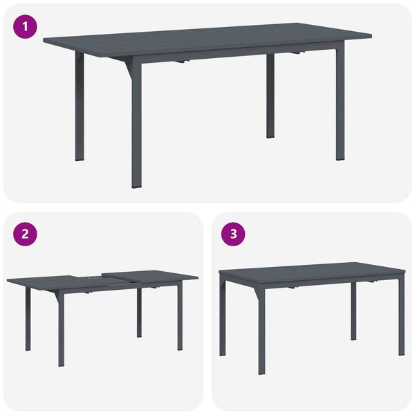 vidaXL Σετ τραπεζαρίας κήπου 9 pcs Μαύρο Large Μέταλλο