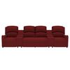 vidaXL Πολυθρόνα Μασάζ Τετραθέσια με Ποτηροθήκη Ανακλ. Μπορντό Ύφασμα.