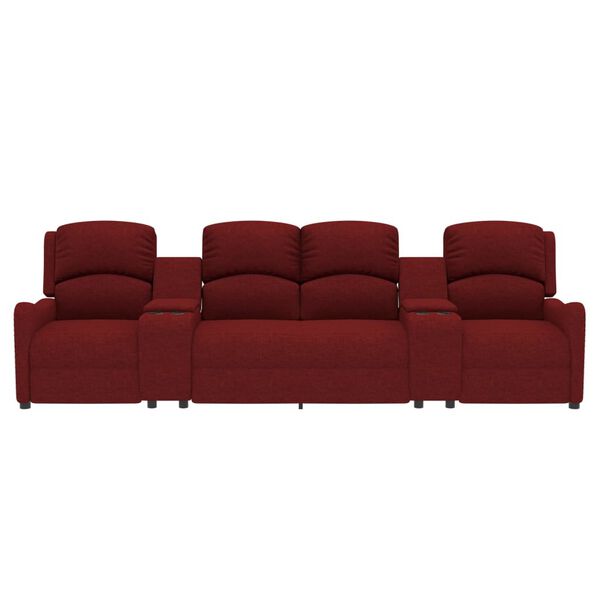 vidaXL Πολυθρόνα Μασάζ Τετραθέσια με Ποτηροθήκη Ανακλ. Μπορντό Ύφασμα.