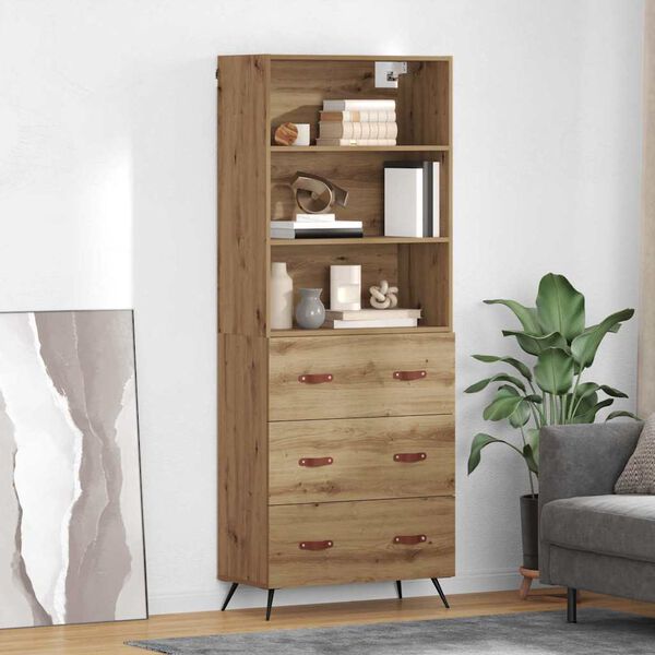 vidaXL Highboard Artisan Oak 69,5 x 34 x 180 &epsilon;&kappa;. &Epsilon;&pi;&epsilon;&xi;&epsilon;&rho;&gamma;&alpha;&sigma;&mu;έ&nu;&omicron; &xi;ύ&lambda;&omicron;