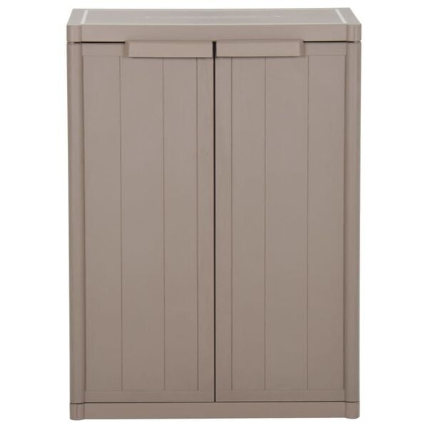vidaXL Ντουλάπι Αποθήκευσης Κήπου Καφέ 65x45x88 εκ. PP Εμφάνιση Ξύλου