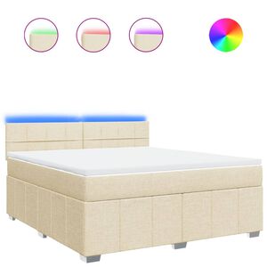 vidaXL &Kappa;&rho;&epsilon;&beta;ά&tau;&iota; Boxspring &mu;&epsilon; &Sigma;&tau;&rho;ώ&mu;&alpha; &Kappa;&rho;&epsilon;&mu; 180x200 &epsilon;&kappa;. &Upsilon;&phi;&alpha;&sigma;&mu;ά&tau;&iota;&nu;&omicron;