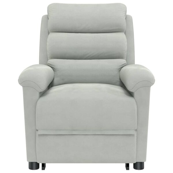 vidaXL Πολυθρόνα Μασάζ με Ανύψωση Ανοιχτό Γκρι Βελούδινη